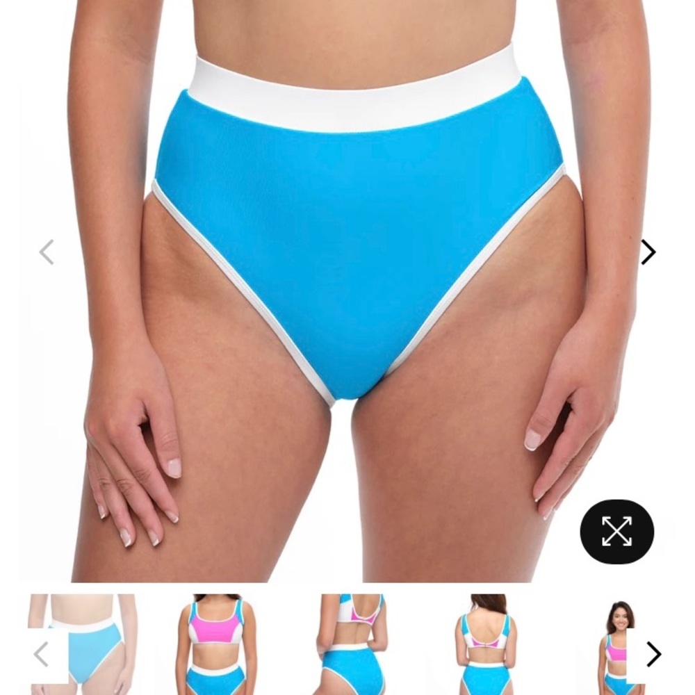 93 Play Street full coverage high rise bikini bottoms. MOLLY in Bubblegum Lagoon